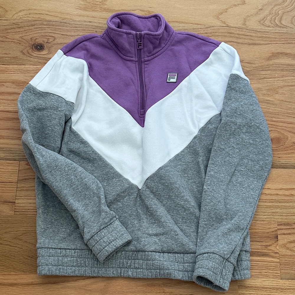 Fila Purple, White, and Gray Women's Sweater